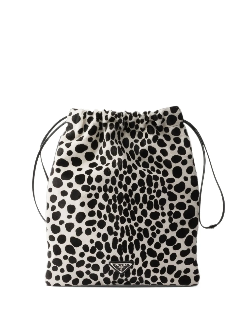 Prada Wish printed calf hair leather pouch - Bianco