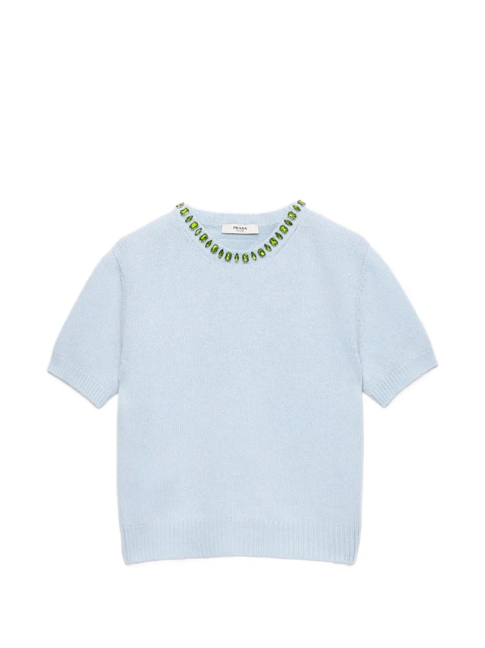 Prada Wollen en kasjmier trui met ronde hals Blauw