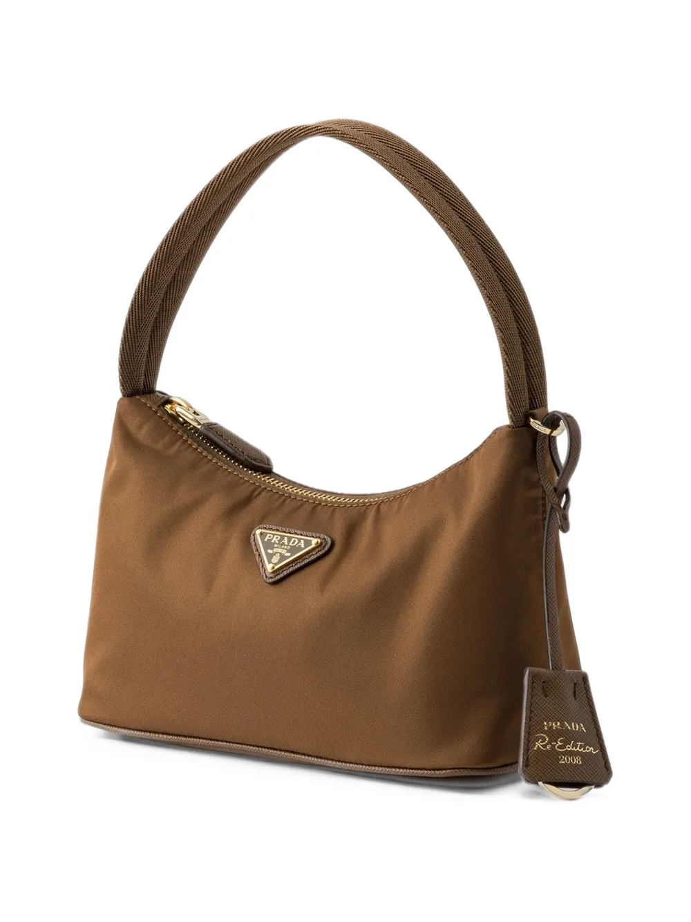 Prada Re-Edition 2008 Re-Nylon mini-tas Bruin
