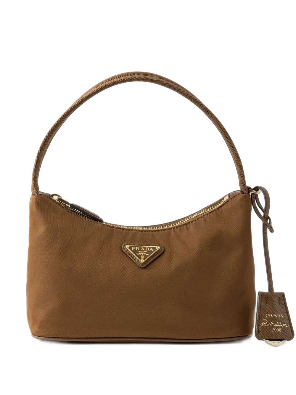 Prada Re-Edition 2008 Re-Nylon mini-tas Bruin