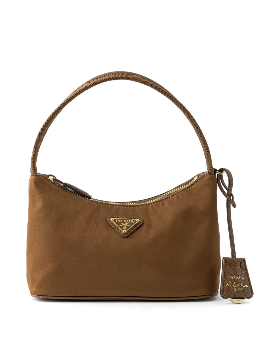 Prada Re-Edition 2008 Re-Nylon mini-tas Bruin
