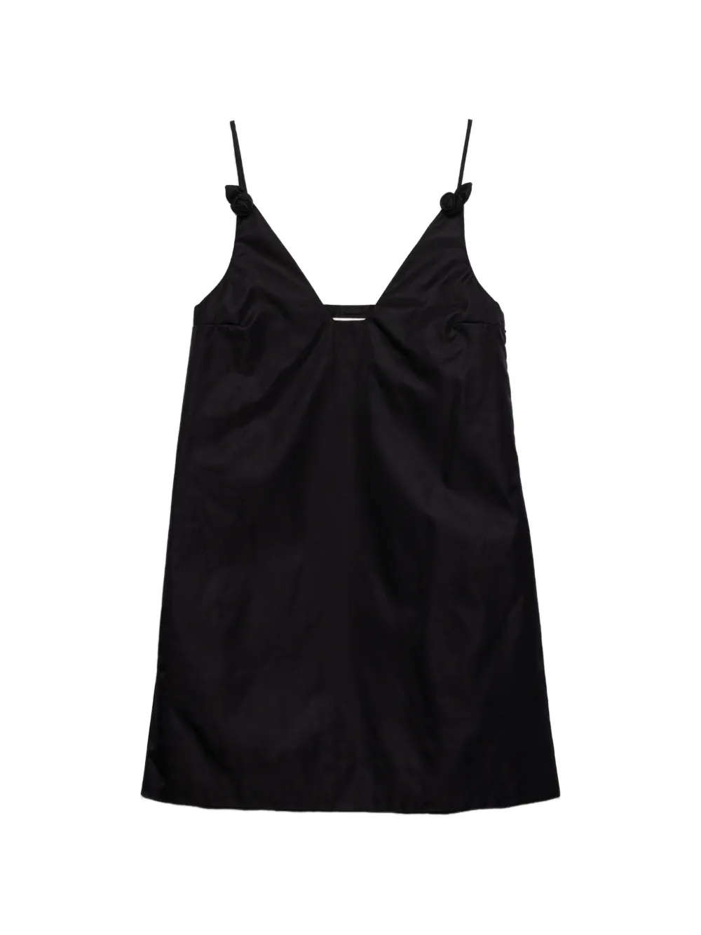 Prada robe courte Re-Nylon à appliqués fleurs - Noir Prada robe courte Re-Nylon à appliqués fleurs - Noir