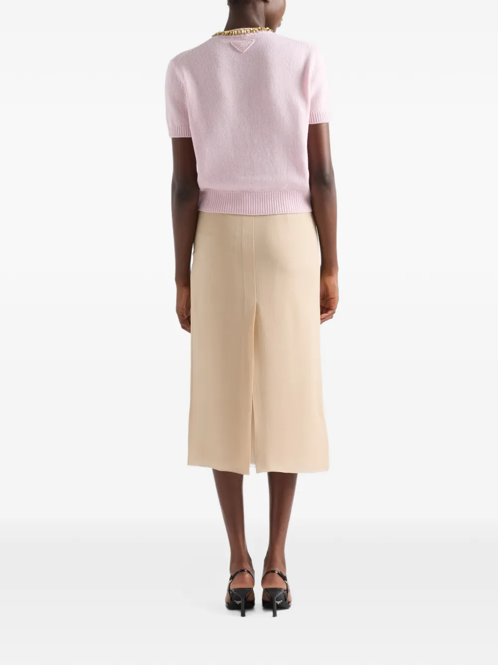 Prada Wollen en kasjmier trui met ronde hals Roze