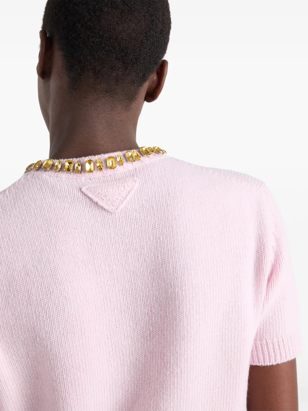 Prada Wollen en kasjmier trui met ronde hals Roze