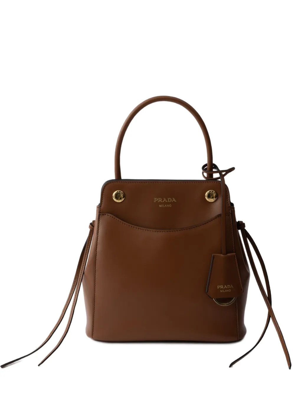 Prada Carry kleine leren handtas Bruin