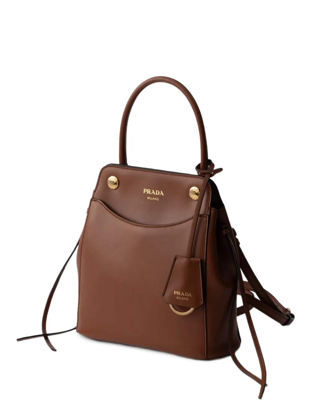 Prada Carry kleine leren handtas Bruin