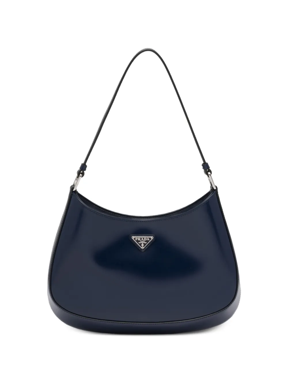 Prada Cleo brushed leather shoulder bag - Blu
