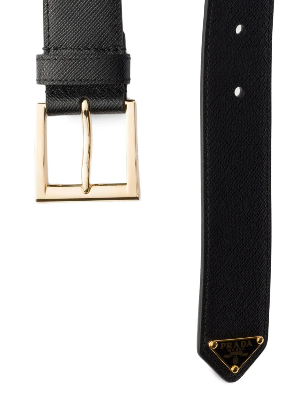 Prada Saffiano leren riem Zwart