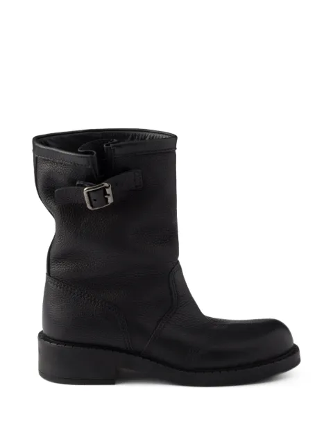 Prada leather mid-calf boots