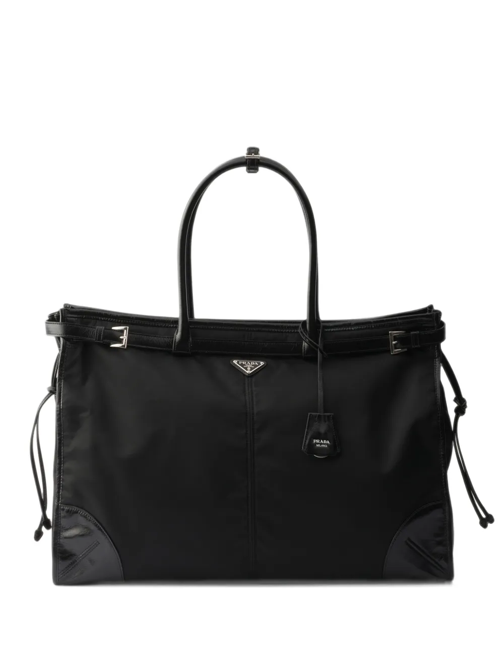 Prada Borsa tote Bonnie in Re-Nylon e pelle - Nero