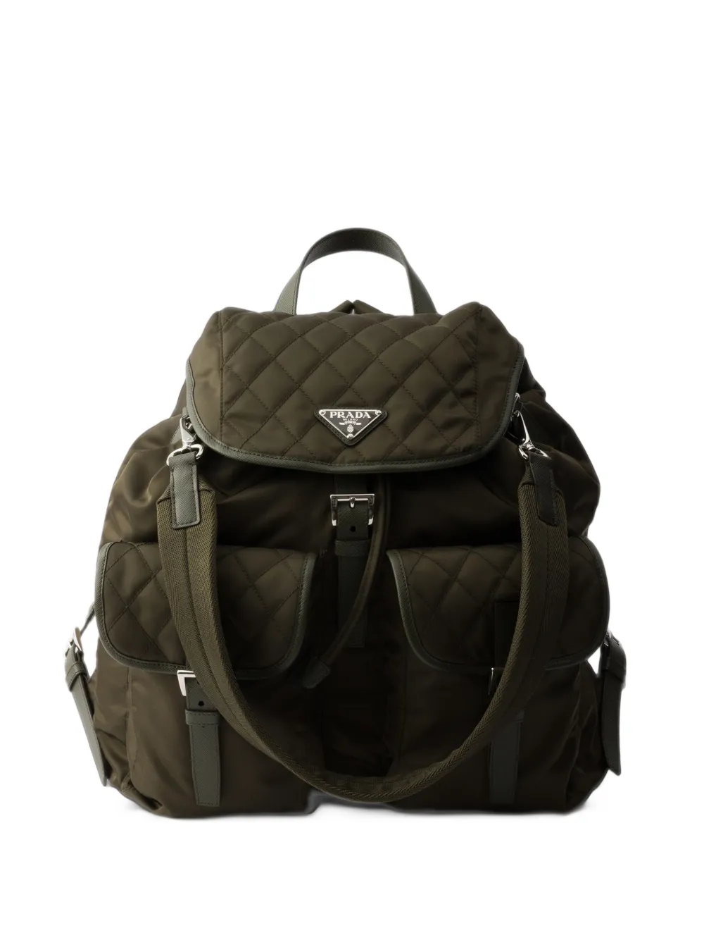 Prada Zaino in Re-Nylon e pelle - Verde