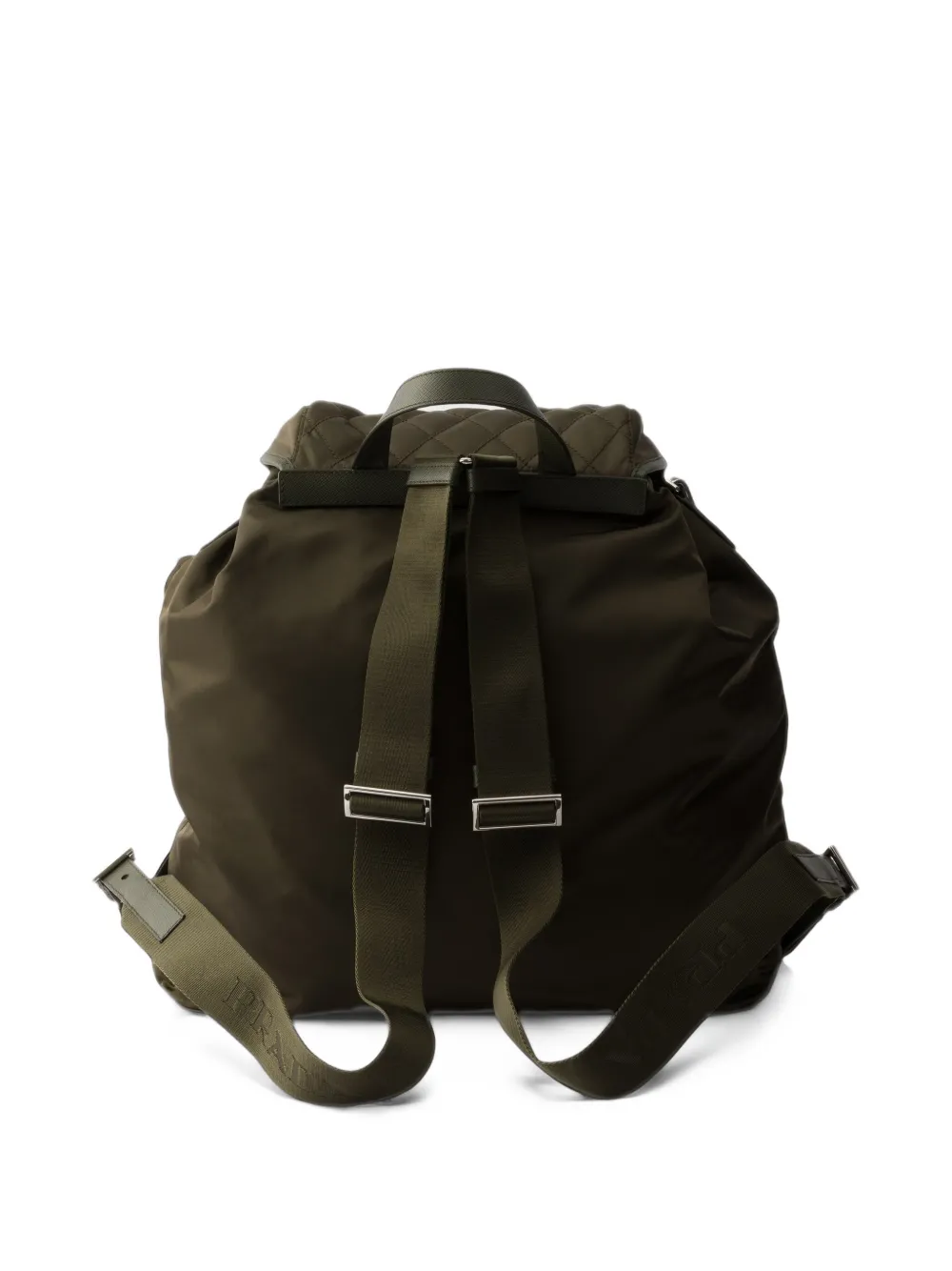 Prada Re-Nylon en leren rugzak Groen