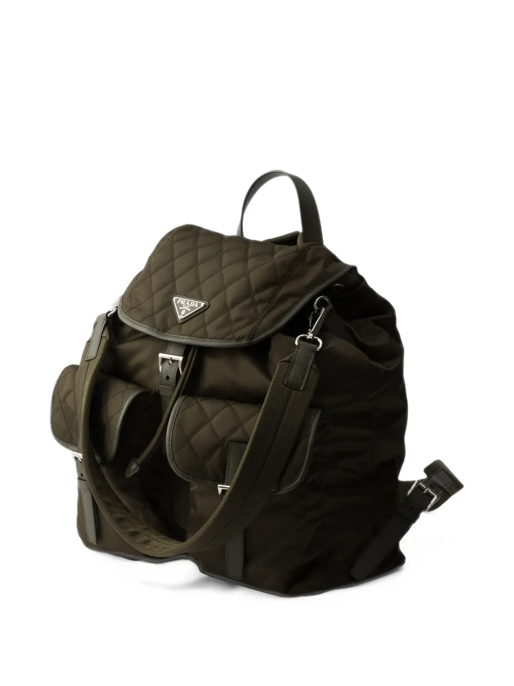 Prada Re-Nylon en leren rugzak Groen