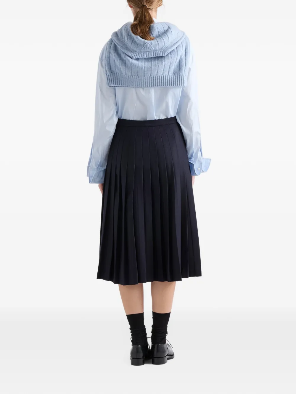 Prada Re-wollen midi-rok Blauw