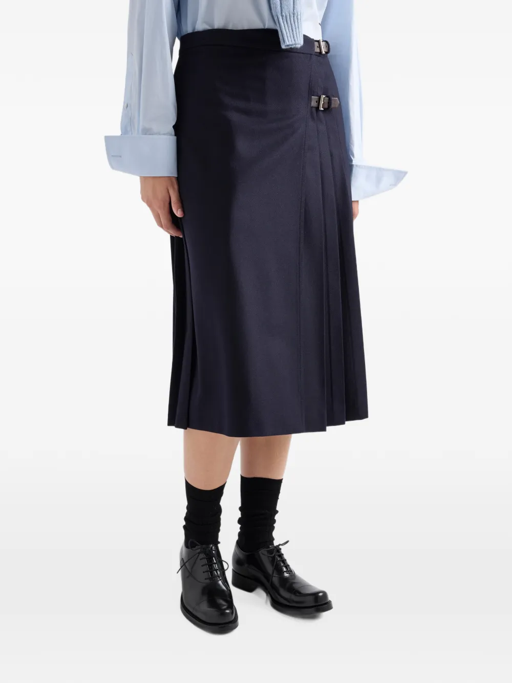 Prada Re-wollen midi-rok Blauw