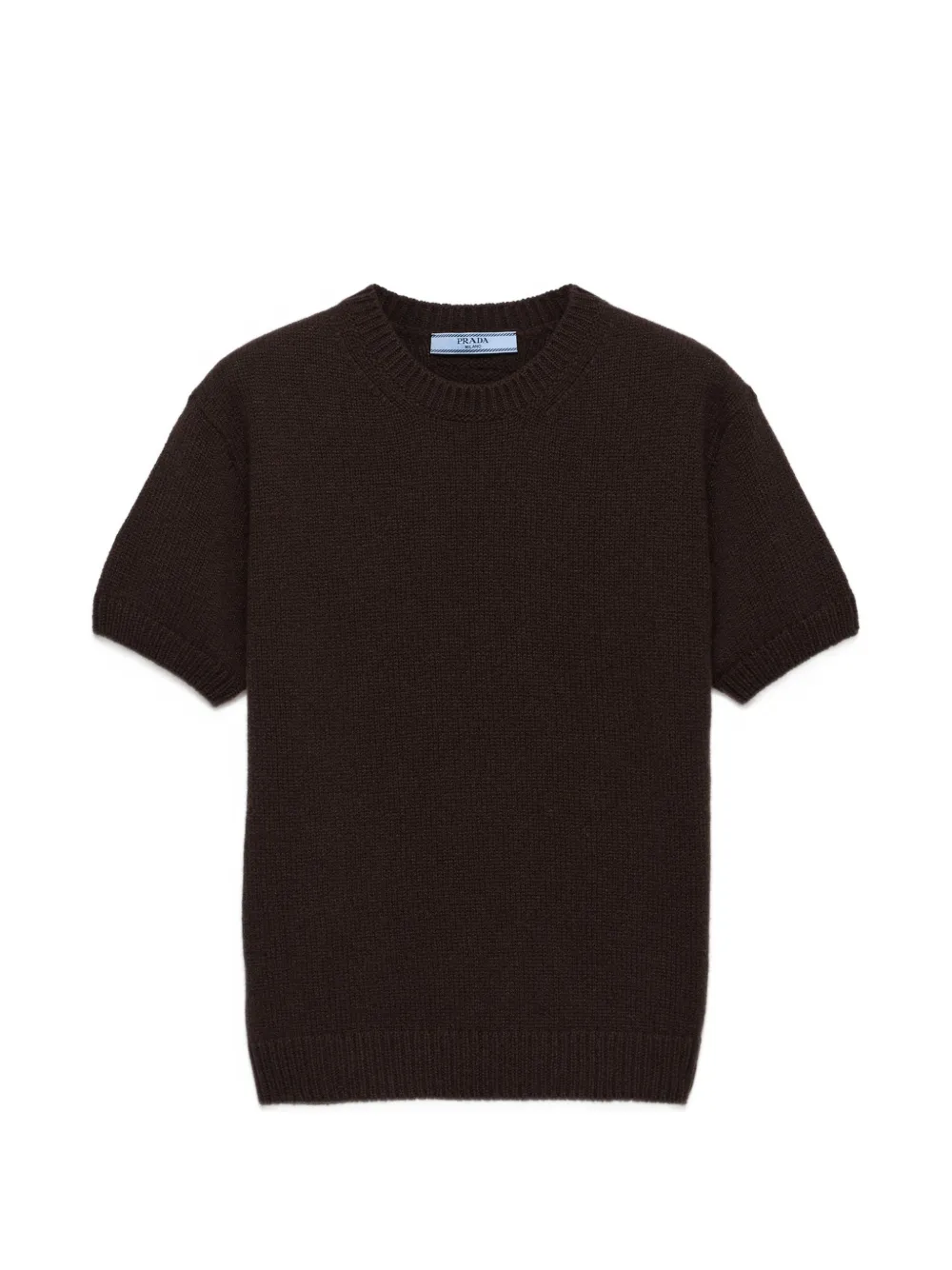 Prada short-sleeved cashmere sweater - Marron