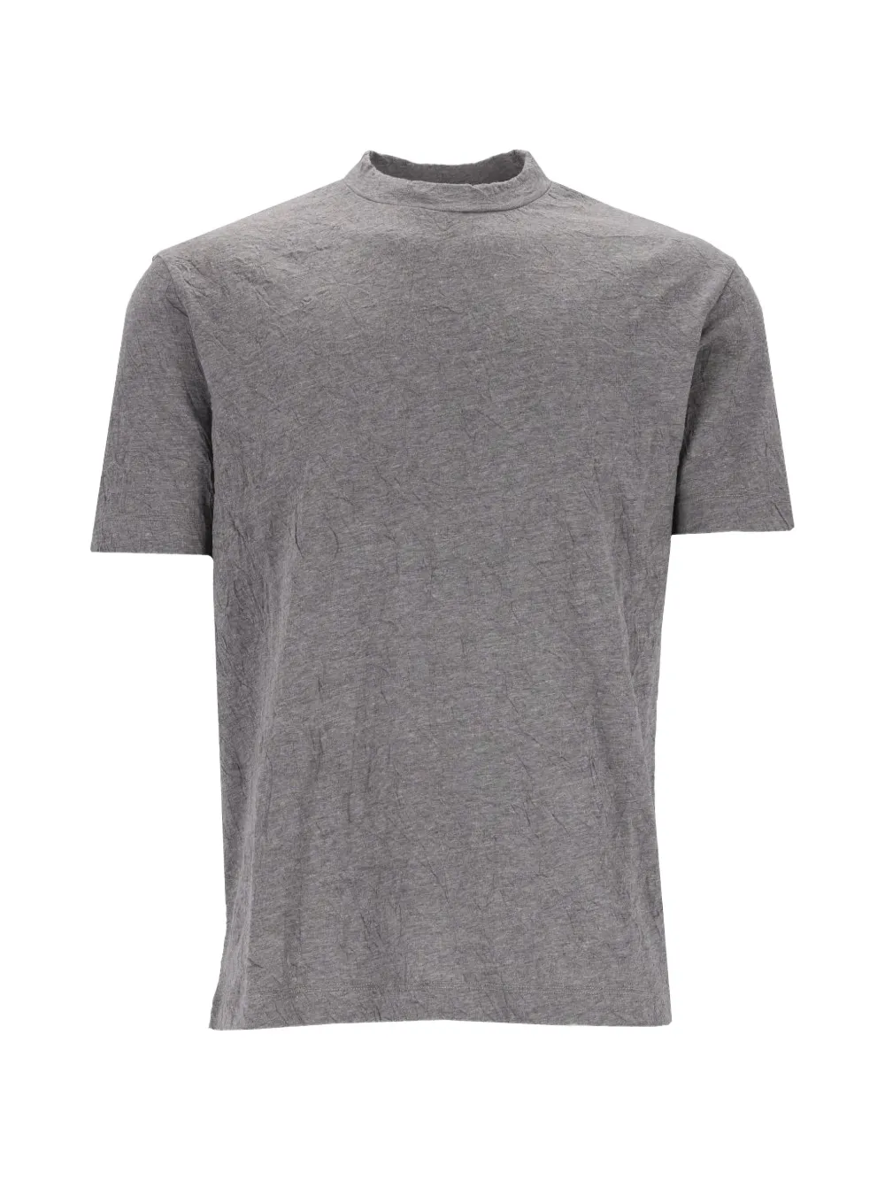 Mauro Grifoni crinkled-effect mock-neck T-shirt - Gris