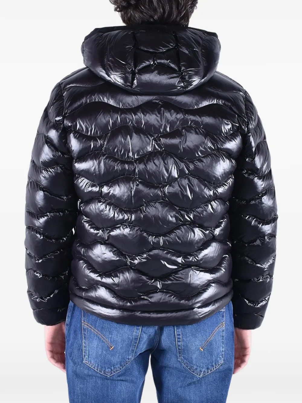 Blauer Bryant wave-quilted hooded jacket Zwart