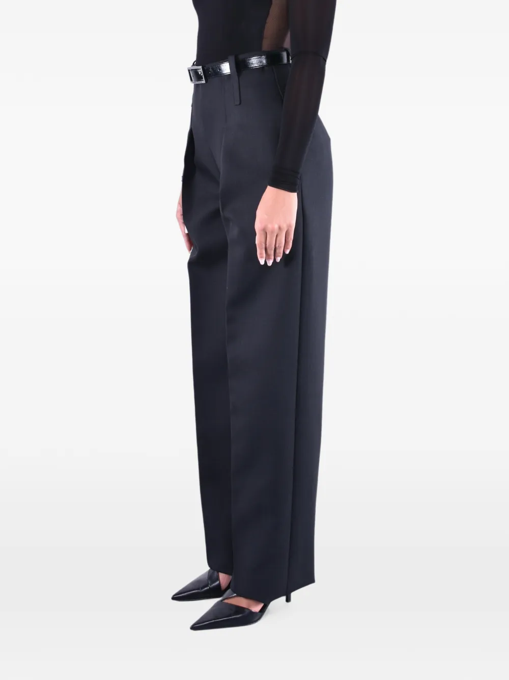 Elisabetta Franchi Wollen broek Zwart