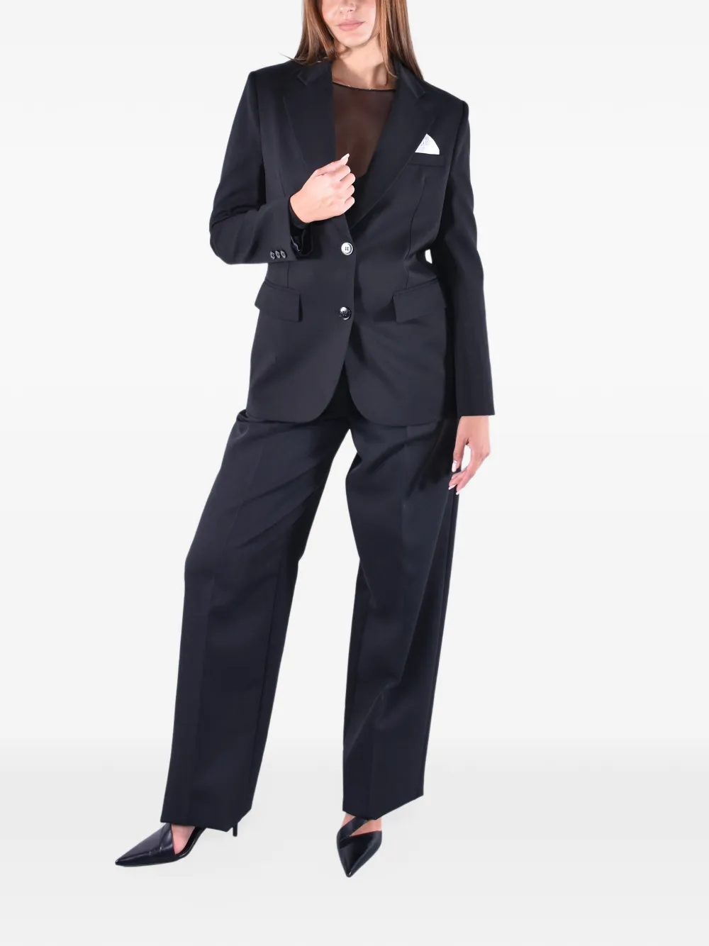Elisabetta Franchi Wollen broek Zwart
