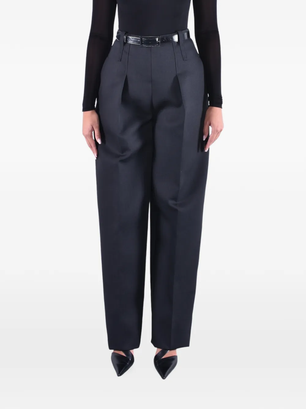 Elisabetta Franchi Wollen broek Zwart