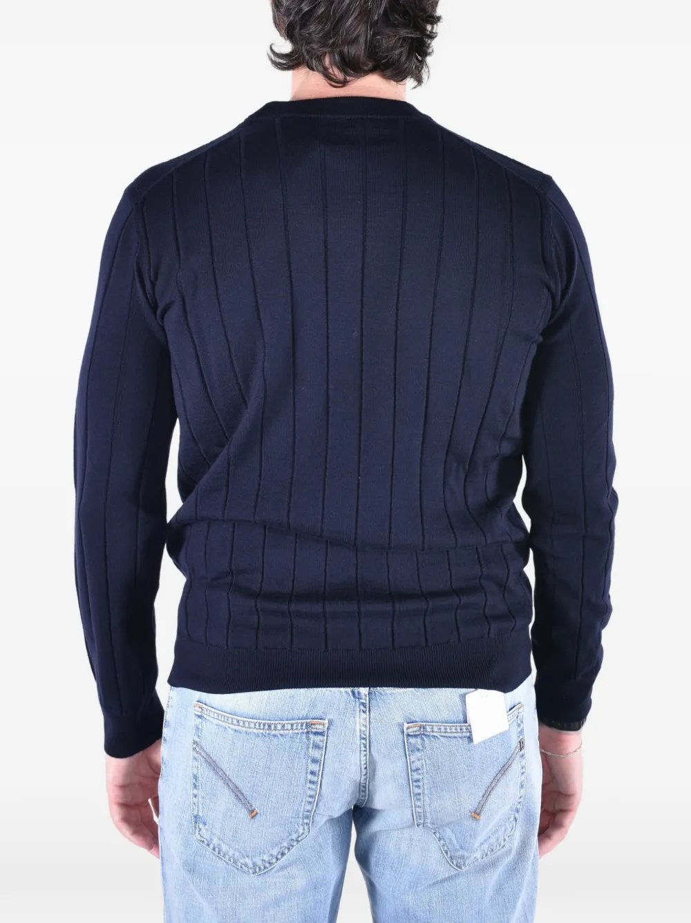 Kangra Ribgebreide trui Blauw