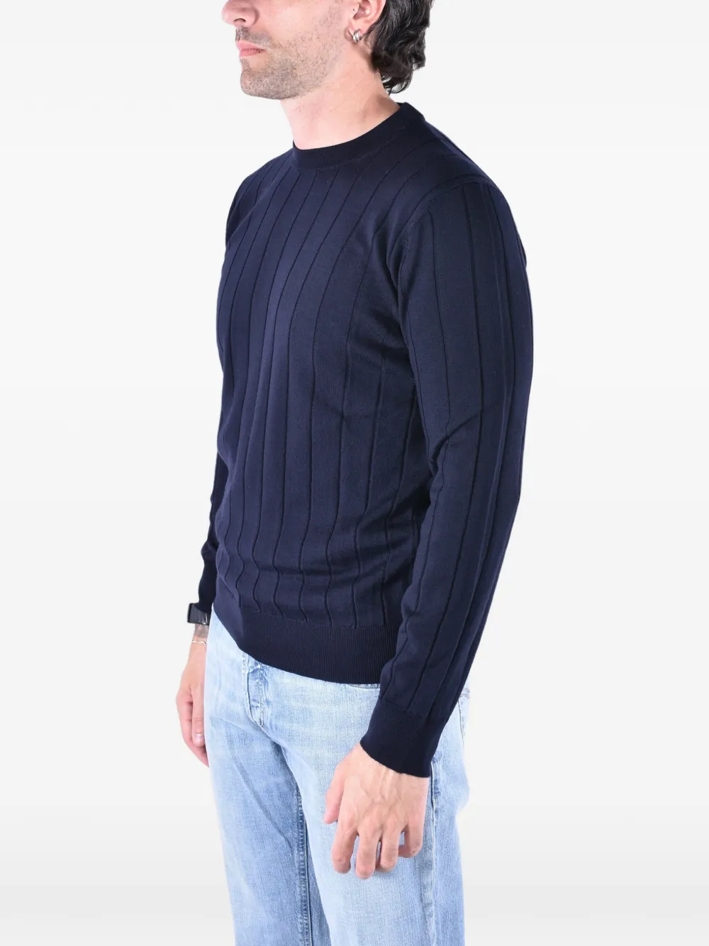 Kangra Ribgebreide trui Blauw