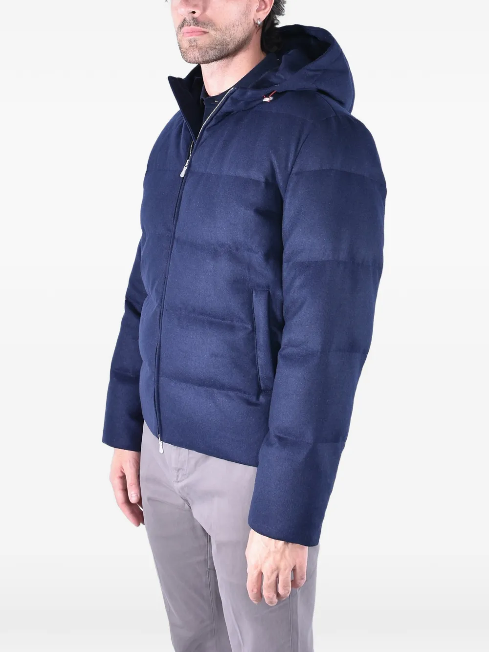 Eleventy hooded padded coat Blauw