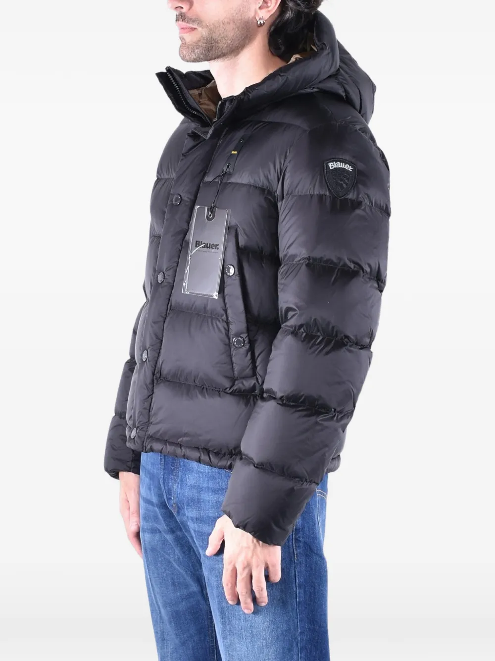 Blauer Clipper hooded padded coat Zwart