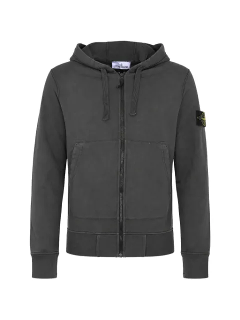 Stone Island logo-patch raglan-sleeve hoodie