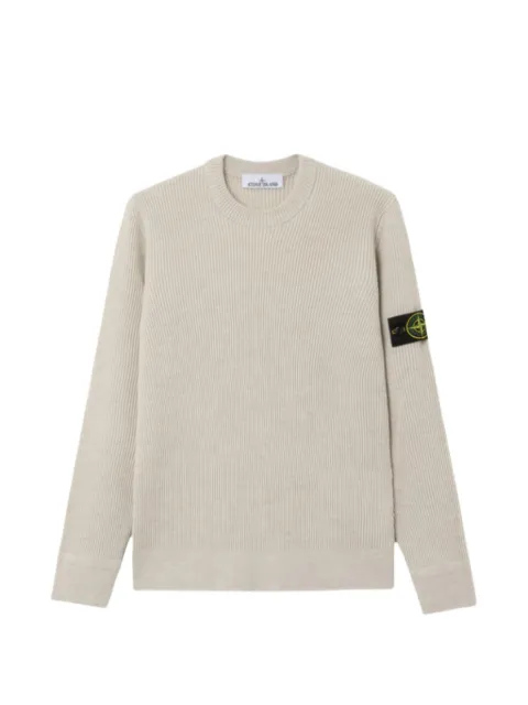 Stone Island 5100053 full rib RWS wool regular-fit crewneck jumper with fine-ribbed trims