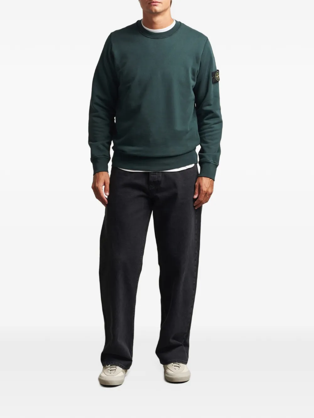 Stone Island Sweater met logopatch Groen