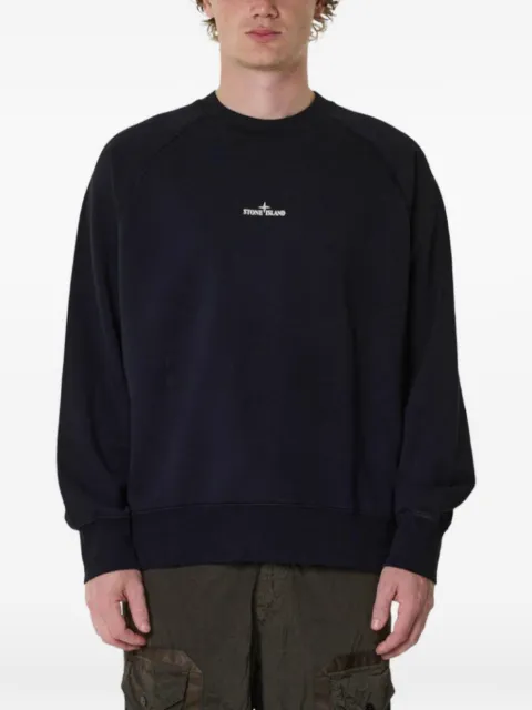 Stone Island logo-print garment-dyed sweater