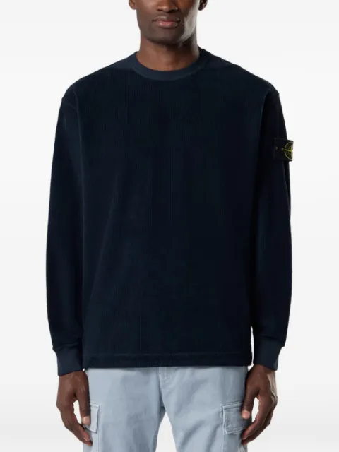 Stone Island 6100030 jersey corduroy comfort-fit crewneck sweatshirt with shoulder inserts