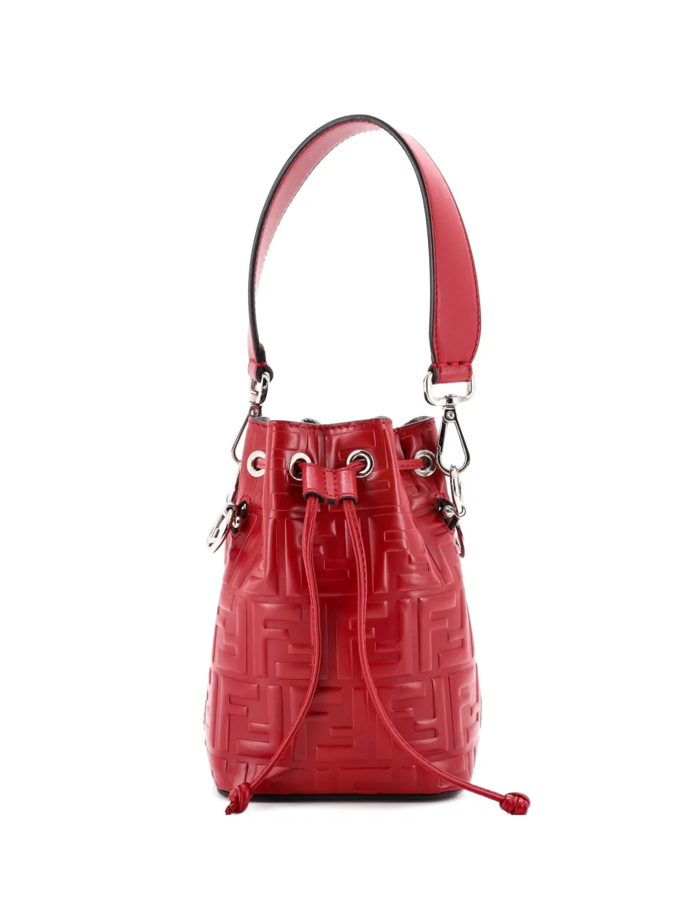 Fendi Pre-Owned Mon Tresor Zucca Embossed Leather Mini bucket bag - Rot