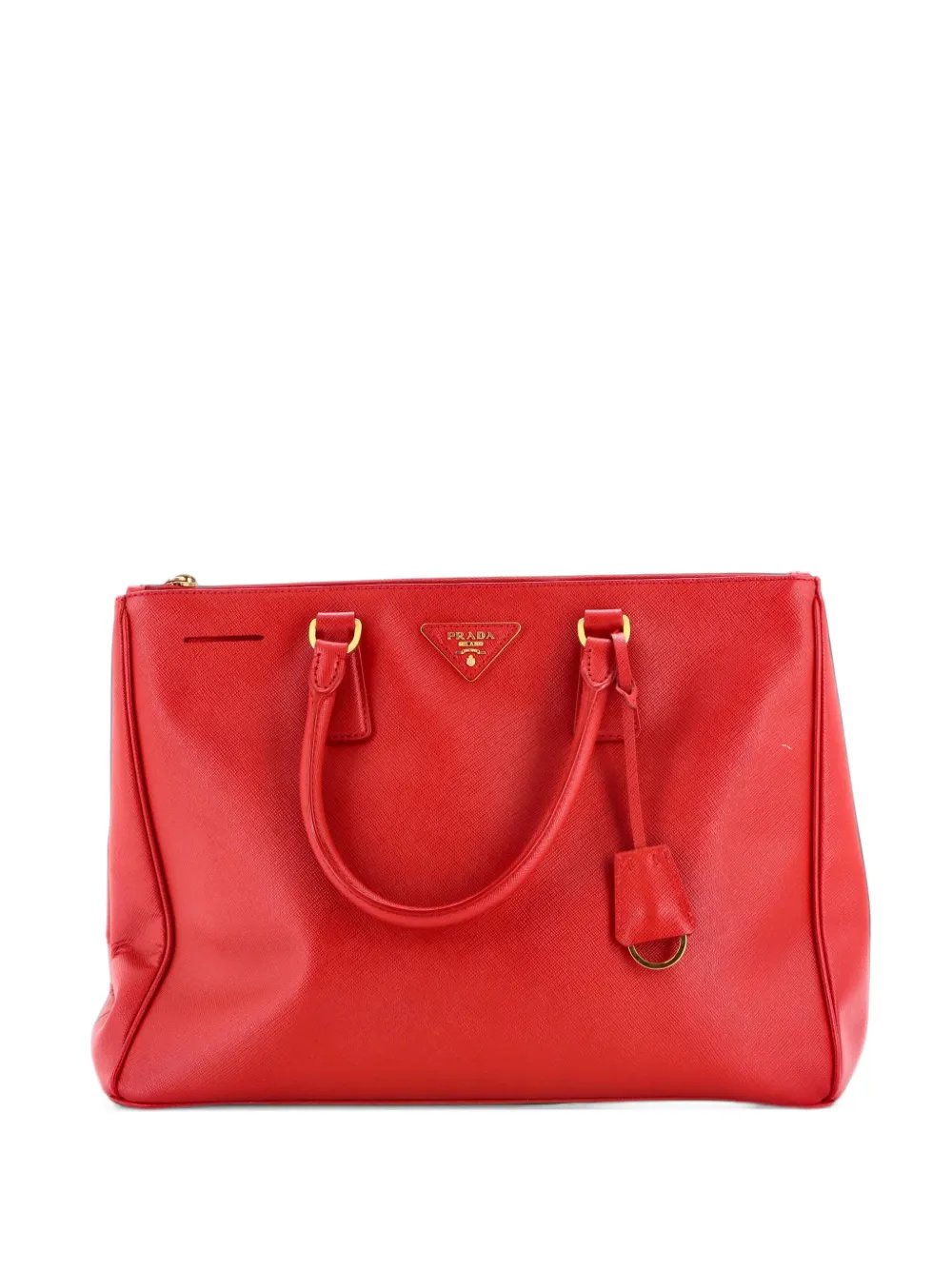Prada Pre-Owned Double Zip Lux Saffiano Leather Large tote bag - Rosso