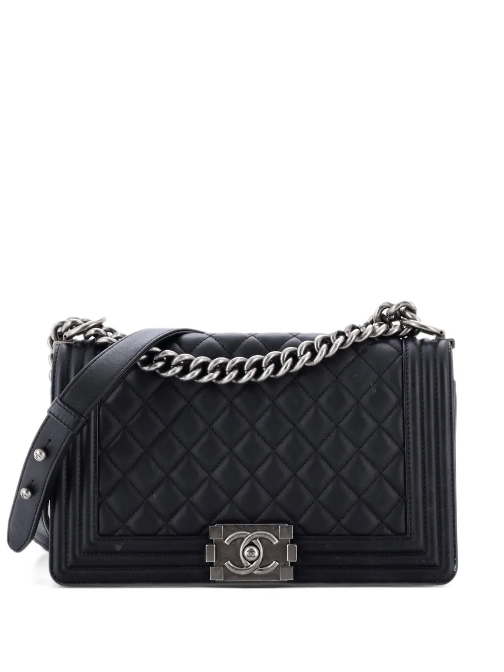 CHANEL Pre-Owned Boy Flap Bag Quilted Calfskin Old Medium shoulder bag - Black