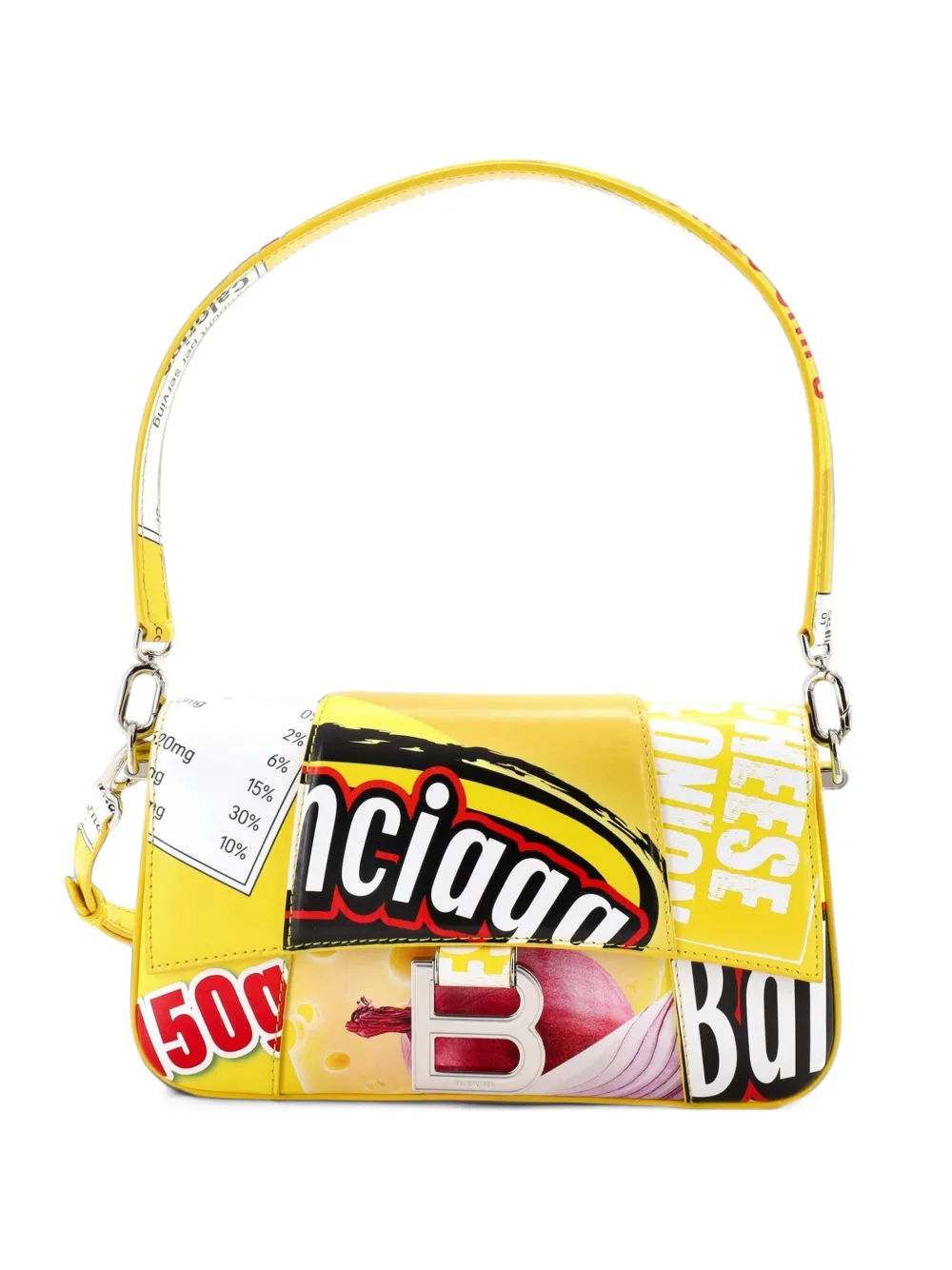 Balenciaga Pre-Owned Hourglass Sling Convertible Printed Leather Small shoulder bag - Gelb