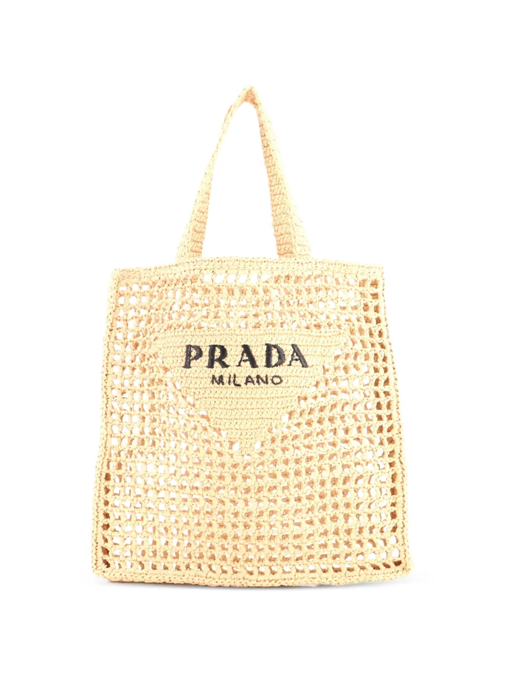 Prada Pre-Owned Triangle Logo Open Raffia tote bag - Toni neutri