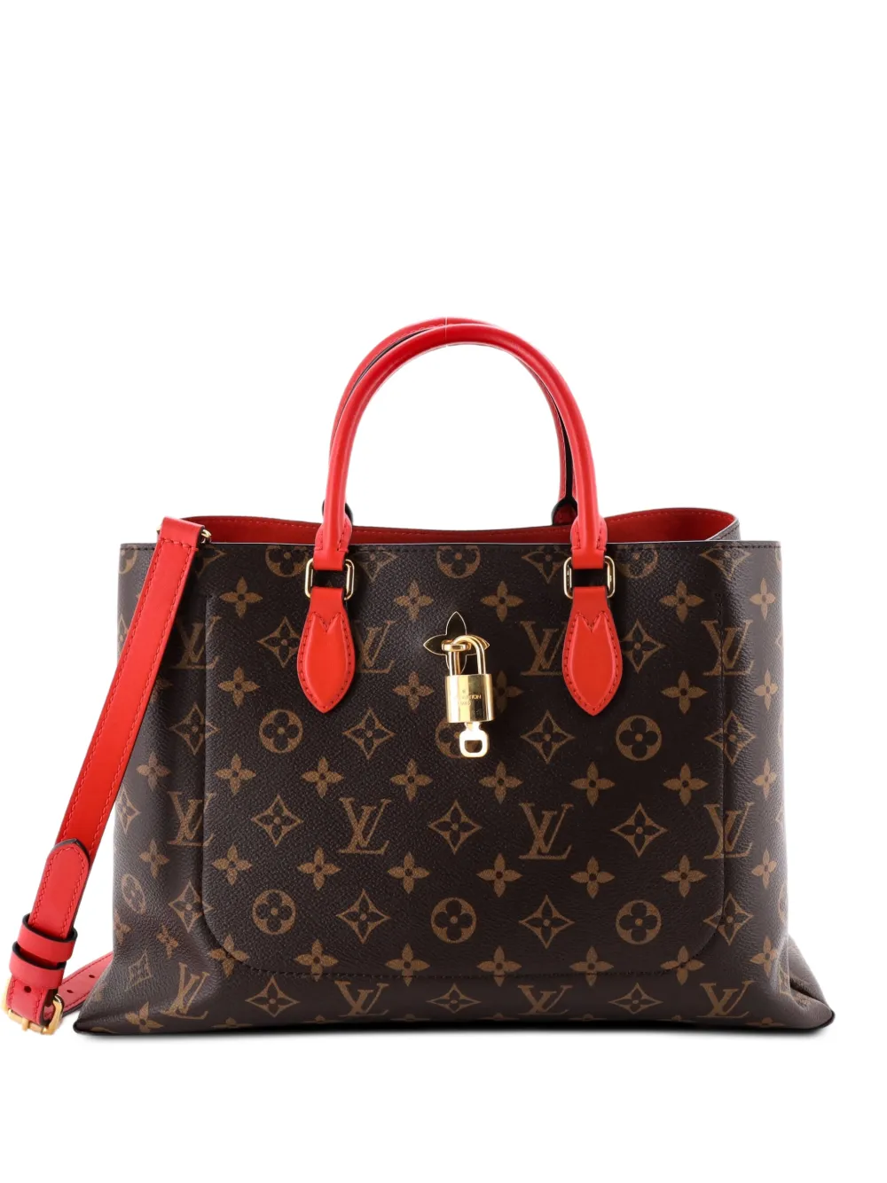 Louis Vuitton Pre-Owned Flower Monogram Canvas with Leather tote bag - Brown