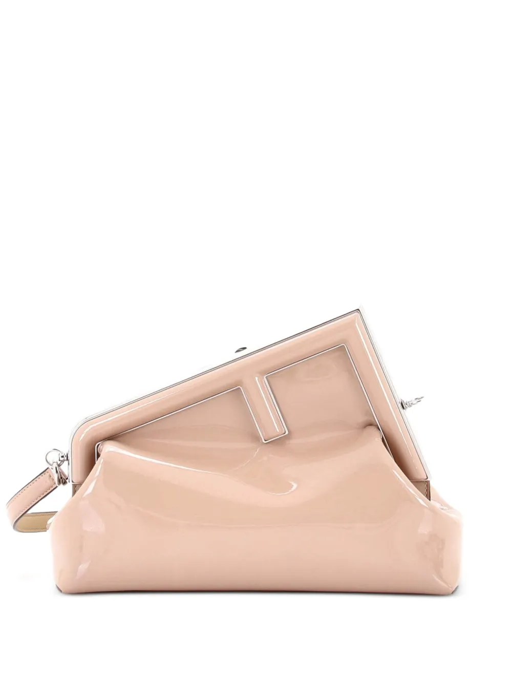 Fendi Pre-Owned First Bag Patent Midi shoulder bag - Nude