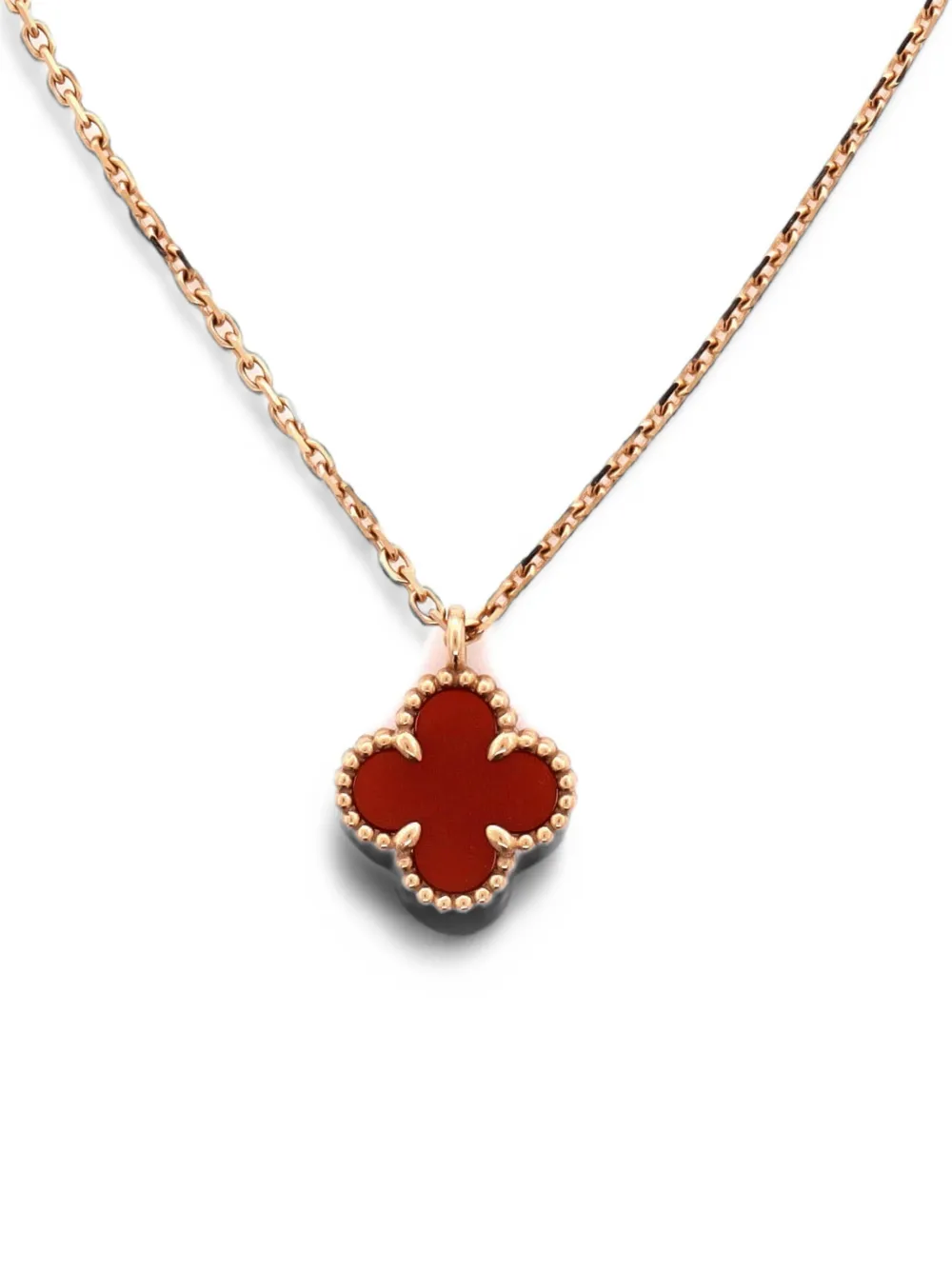 Van Cleef & Arpels Pre-Owned Sweet Alhambra Pendant 18K Rose Gold and Carnelian necklace - Rosa