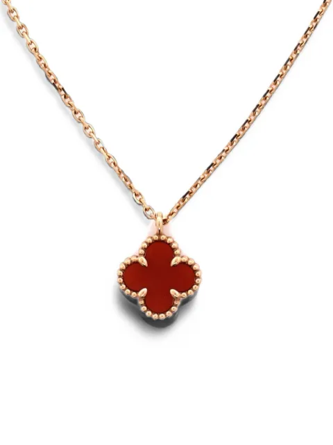 Van Cleef & Arpels Pre-Owned Sweet Alhambra Pendant 18K Rose Gold and Carnelian necklace