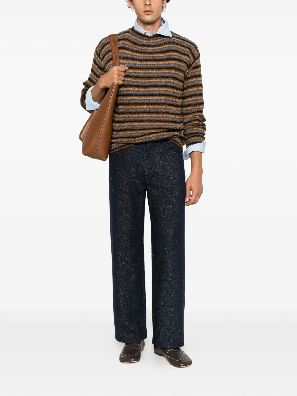 Prada crew neck striped sweater Bruin