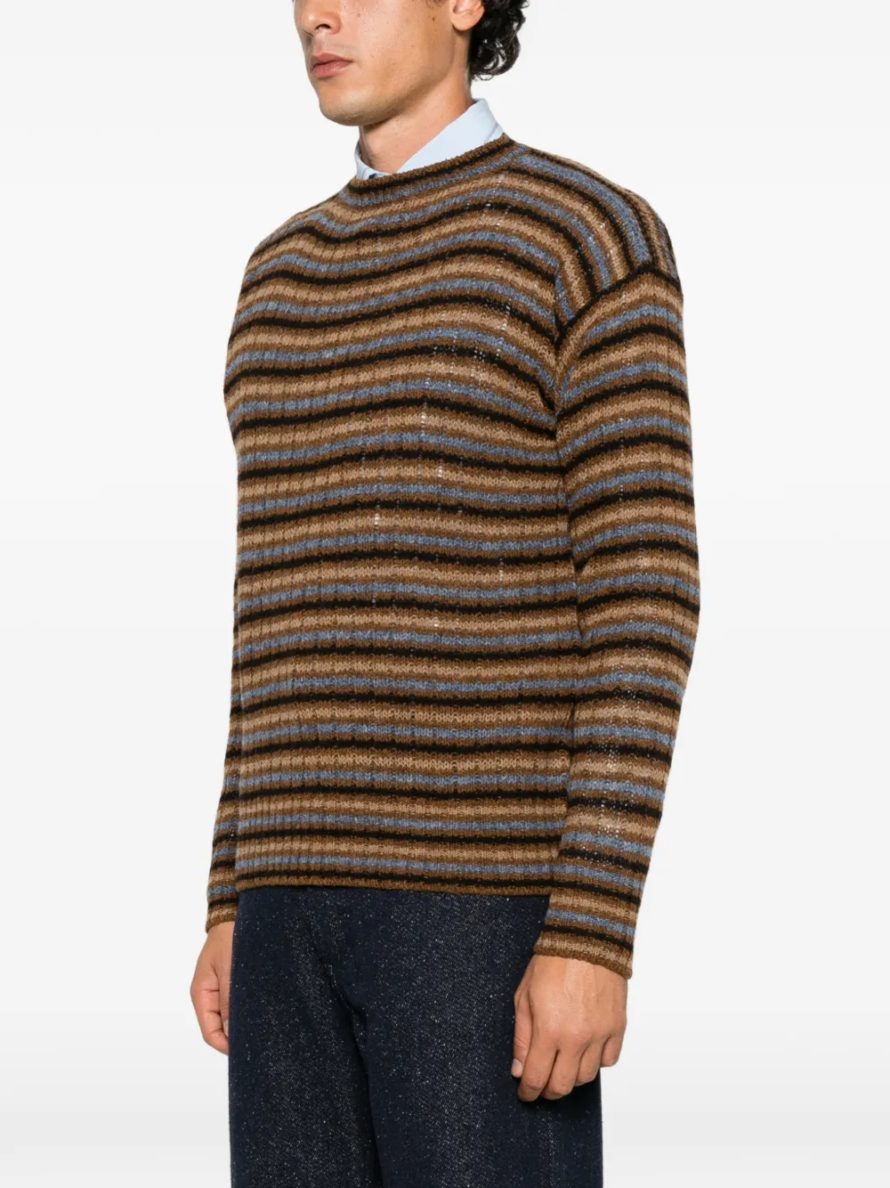 Prada crew neck striped sweater Bruin
