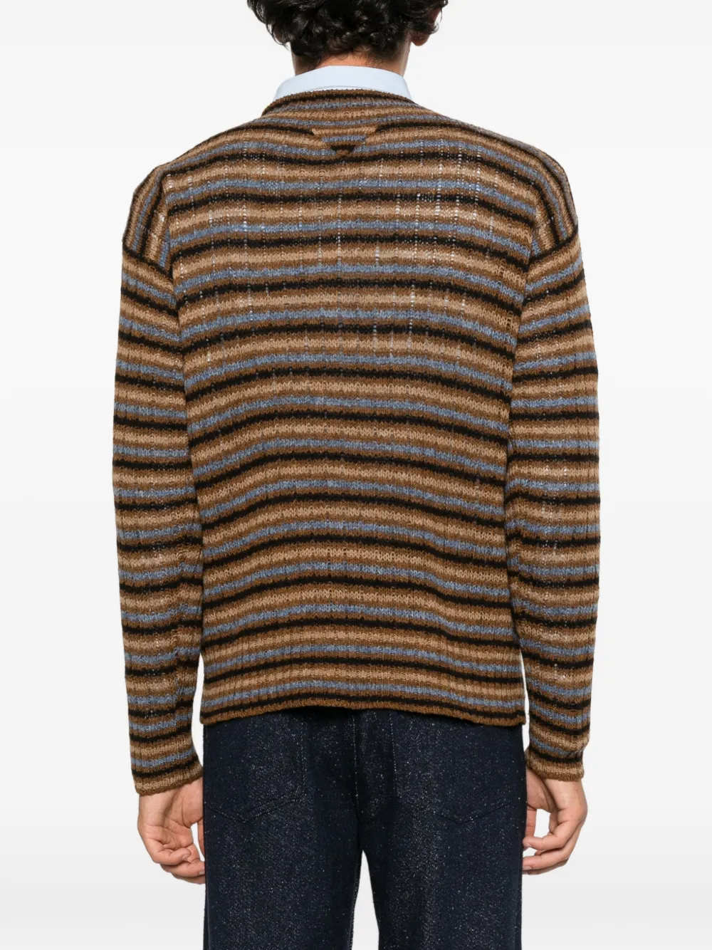 Prada crew neck striped sweater Bruin