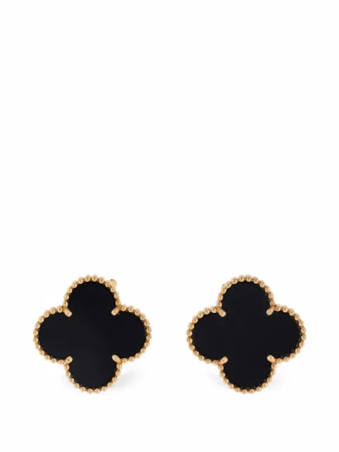 Van Cleef & Arpels Pre-Owned Magic Alhambra 18K Yellow Gold and Onyx earrings
