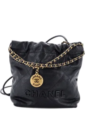 CHANEL Pre-Owned 2021-2026 Mini Shiny Calfskin 22 Handbag Satchel