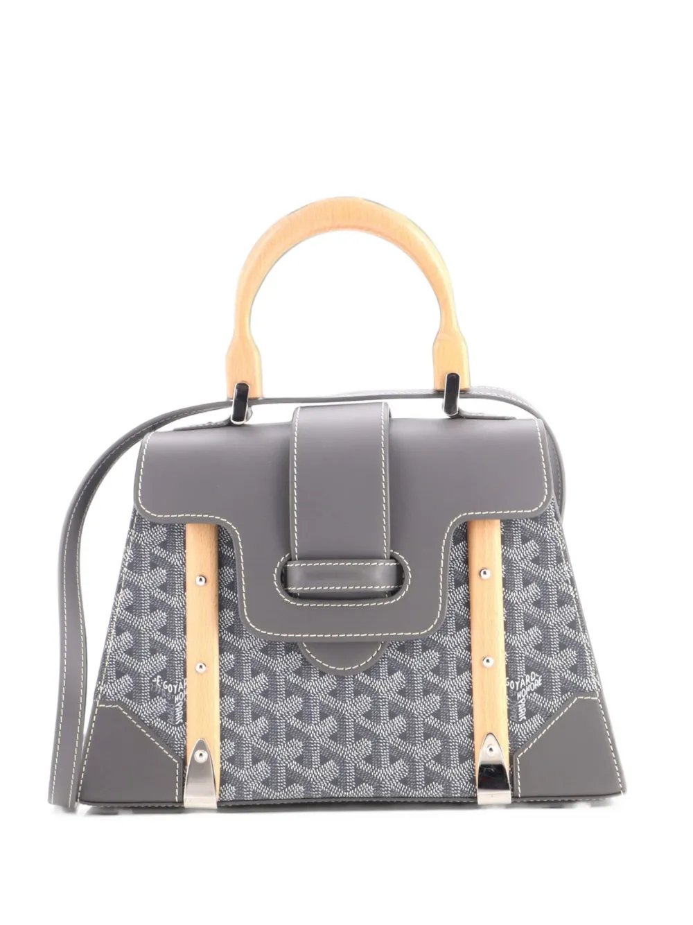 Goyard Pre-Owned Saigon Top Handle Bag Coated Canvas with Leather PM satchel - Grey
