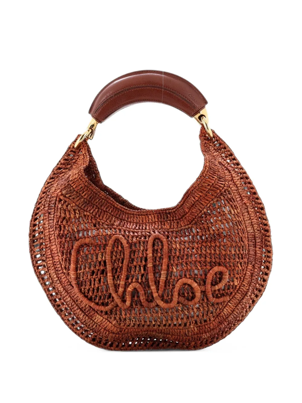 Chloé Pre-Owned Summer Banana Woven Raffia hobo bag - Braun